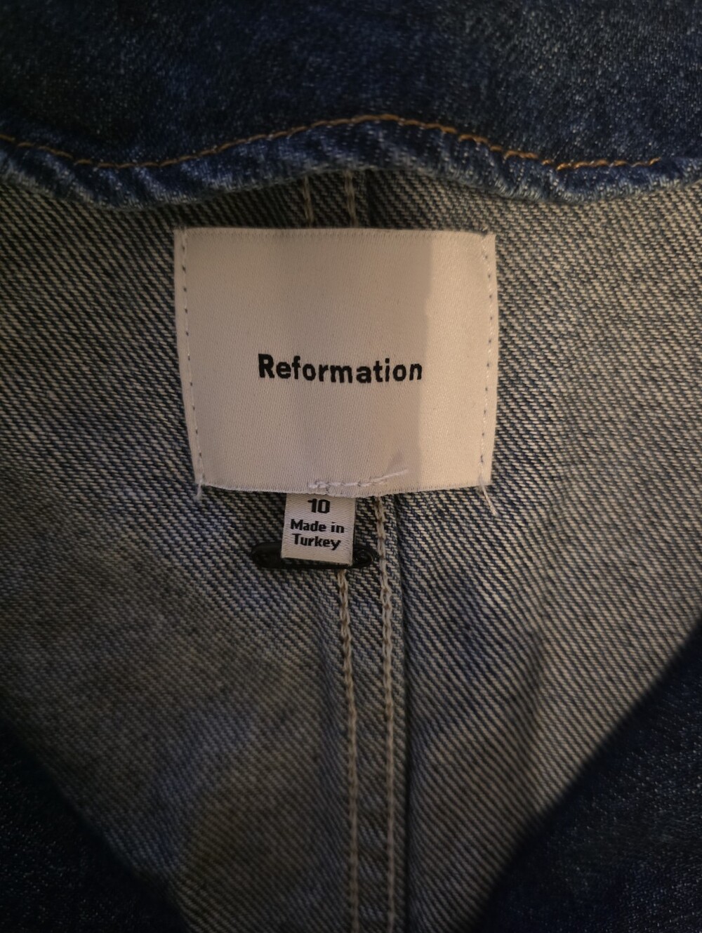 Reformation Ophelia Denim Top Size 10 - Picture 3 of 6
